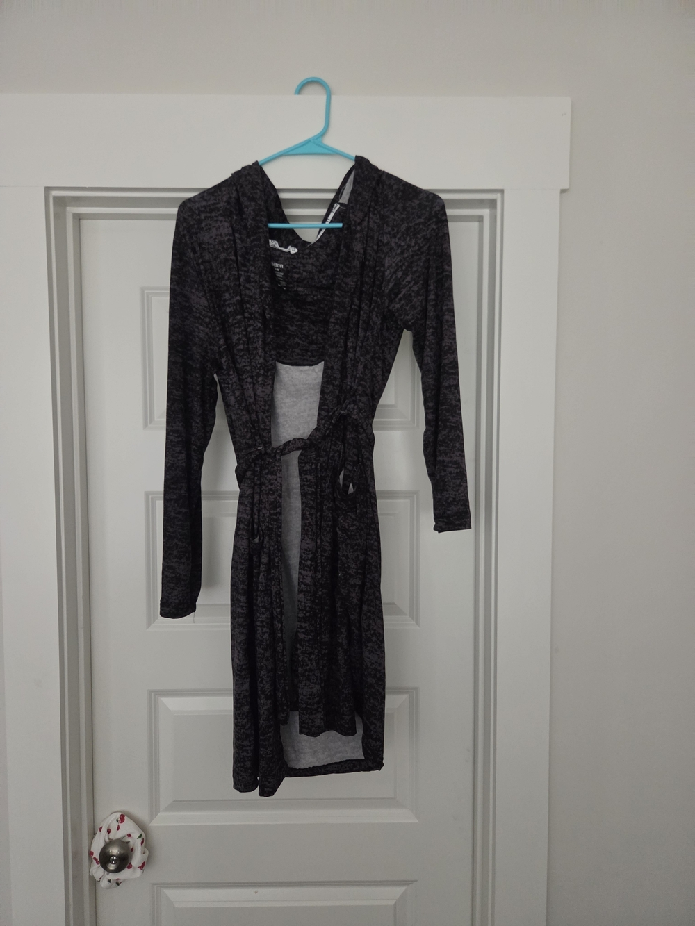 Womens Robe Marbled Tie Around